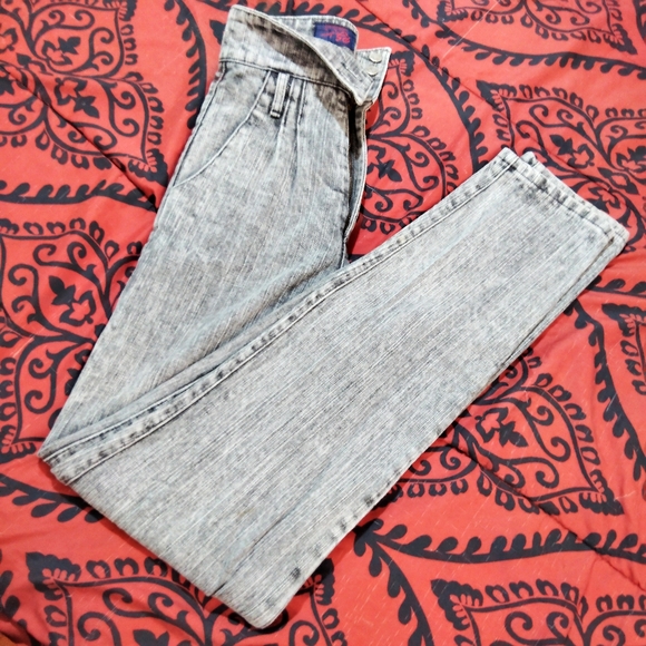Vtg 80s/90s Panhandle Slim PG Jeans Grey Ultra High Waist Denim Corset Trousers - Picture 2 of 16